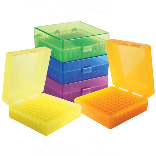 Box pour microtubes 1.5/2.0ml, jaune, 100 places